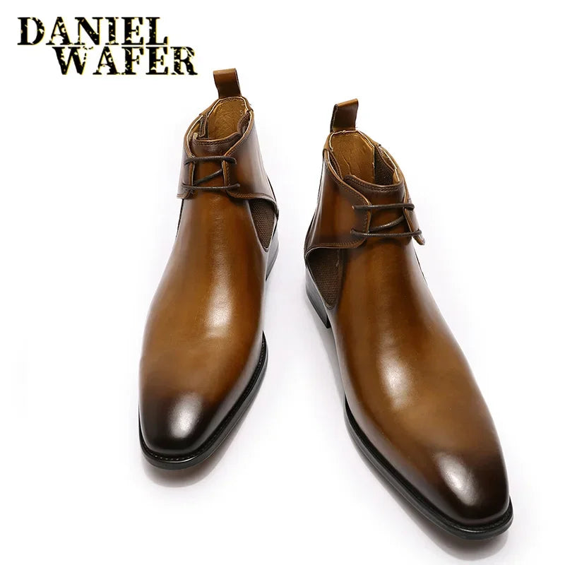 Bottines Chukka homme en cuir à lacets – CLEVI Paris