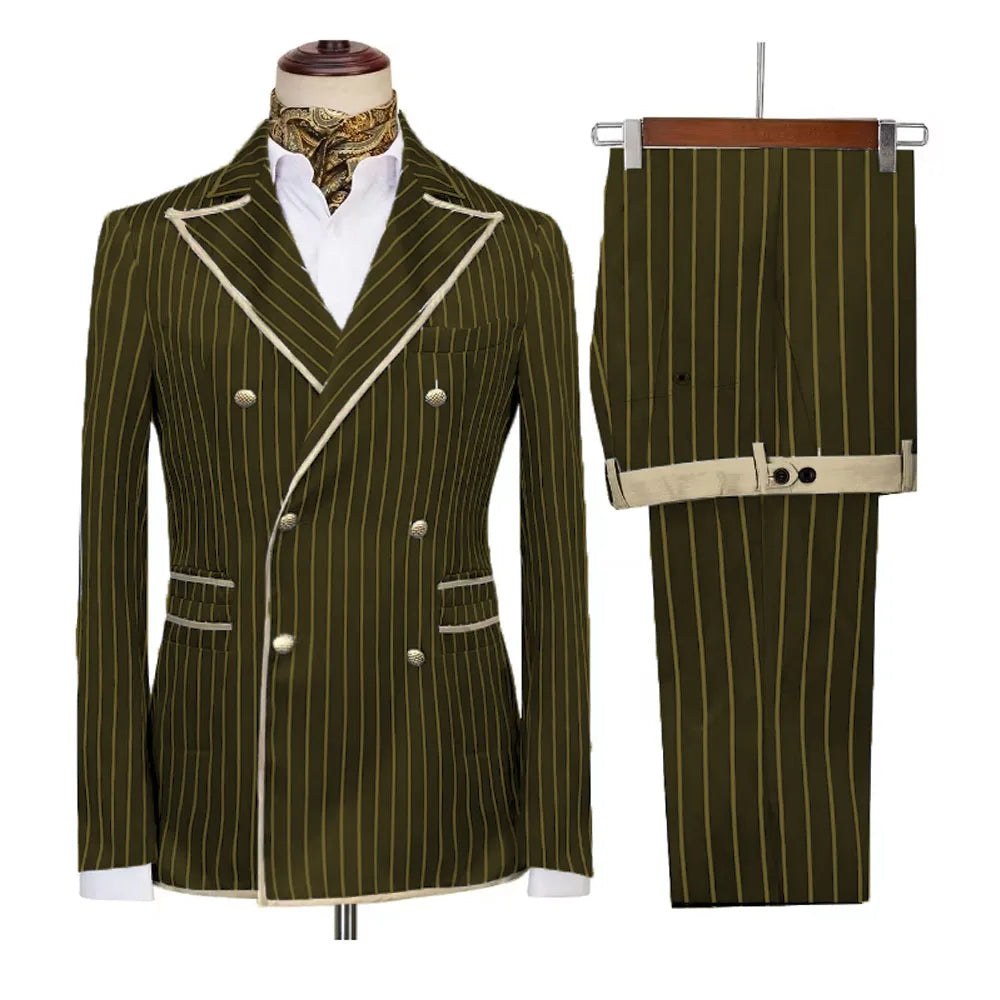 Costume homme rayé 2 pièces – CLEVI Paris