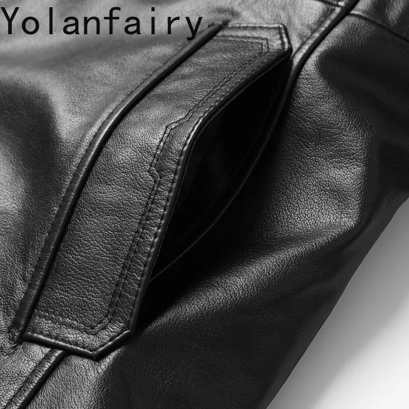 Manteau long homme en cuir de vache noir – CLEVI Paris