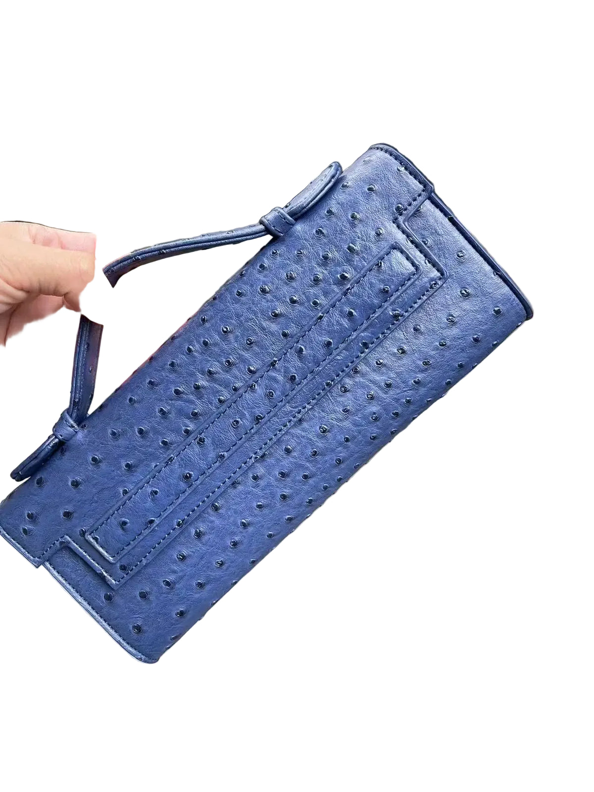 Pochette Femme Cuir PU Motif Autruche Tendance 27x12x5cm – CLEVI Paris