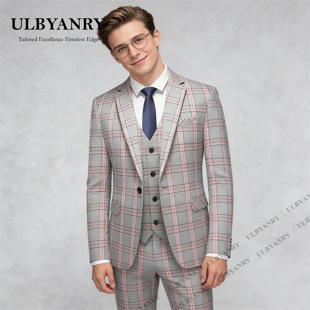 Costume Homme à Carreaux 3 Pièces – CLEVI Paris