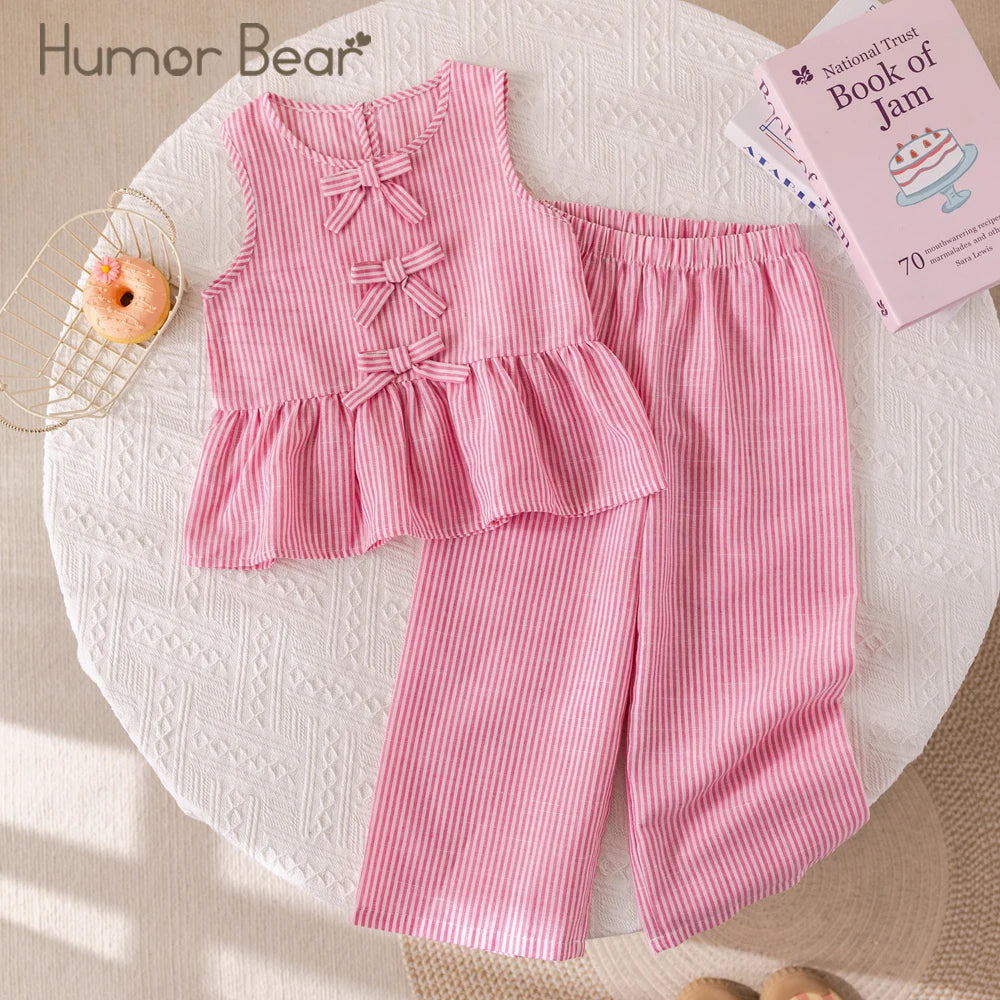 Ensemble fille rose à rayures Humor Bear – CLEVI Paris
