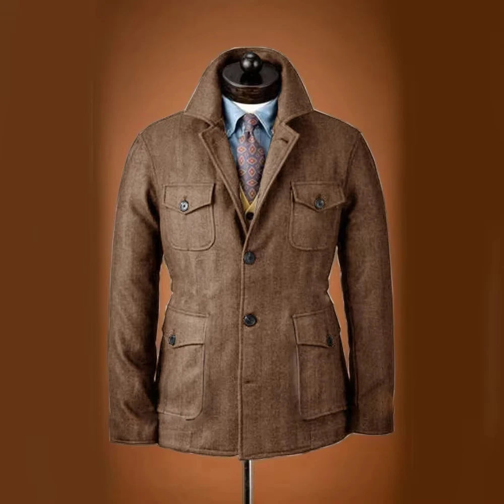 Veste homme en laine mélangée, 4 poches – CLEVI Paris