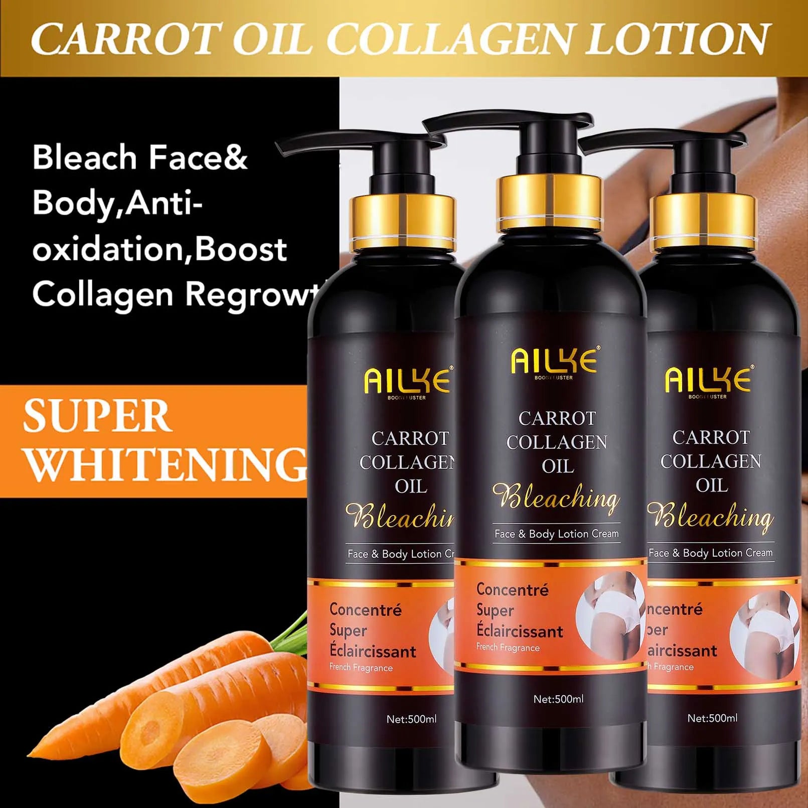 Coffret Soin Visage & Corps AILKE 5-en-1 au Collagène – Éclat, Hydratation & Teint Unifié