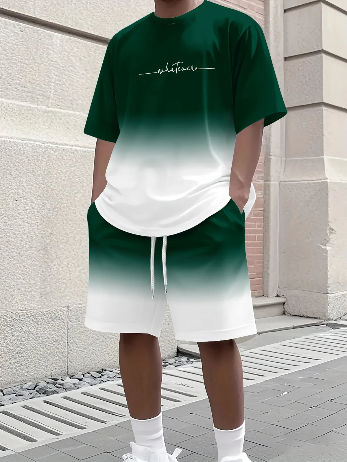Ensemble 2 Pièces Homme T-Shirt Col Rond + Short Cordon Poches Sport Casual Été – CLEVI Paris