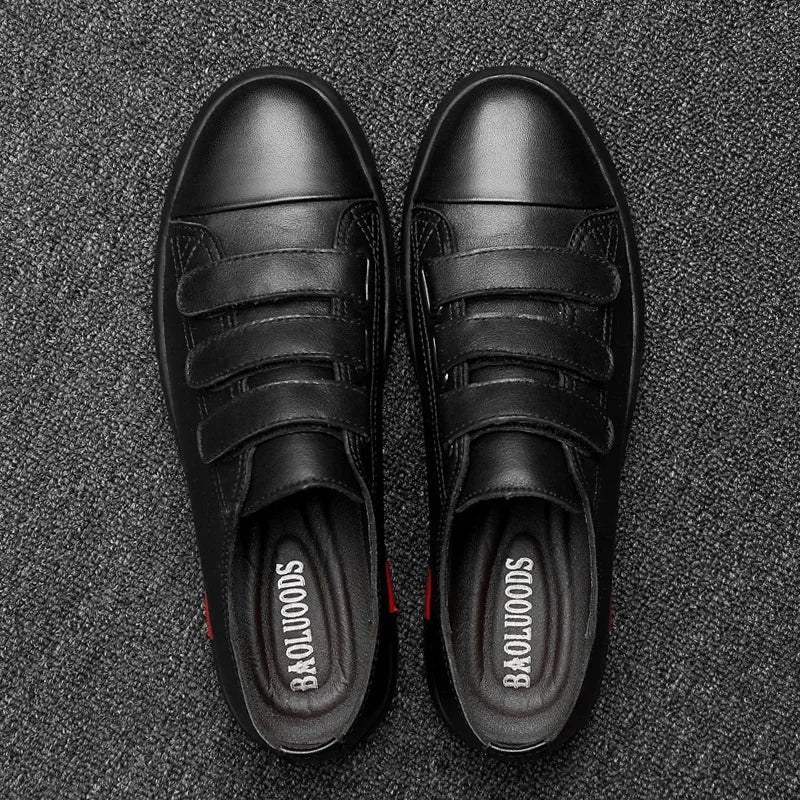 Sneakers Cuir Véritable Homme Style Coréen – CLEVI Paris