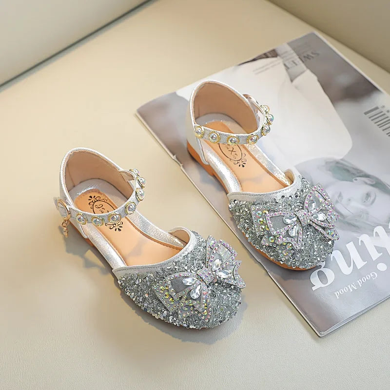 Chaussures fille scintillantes à nœud – CLEVI Paris