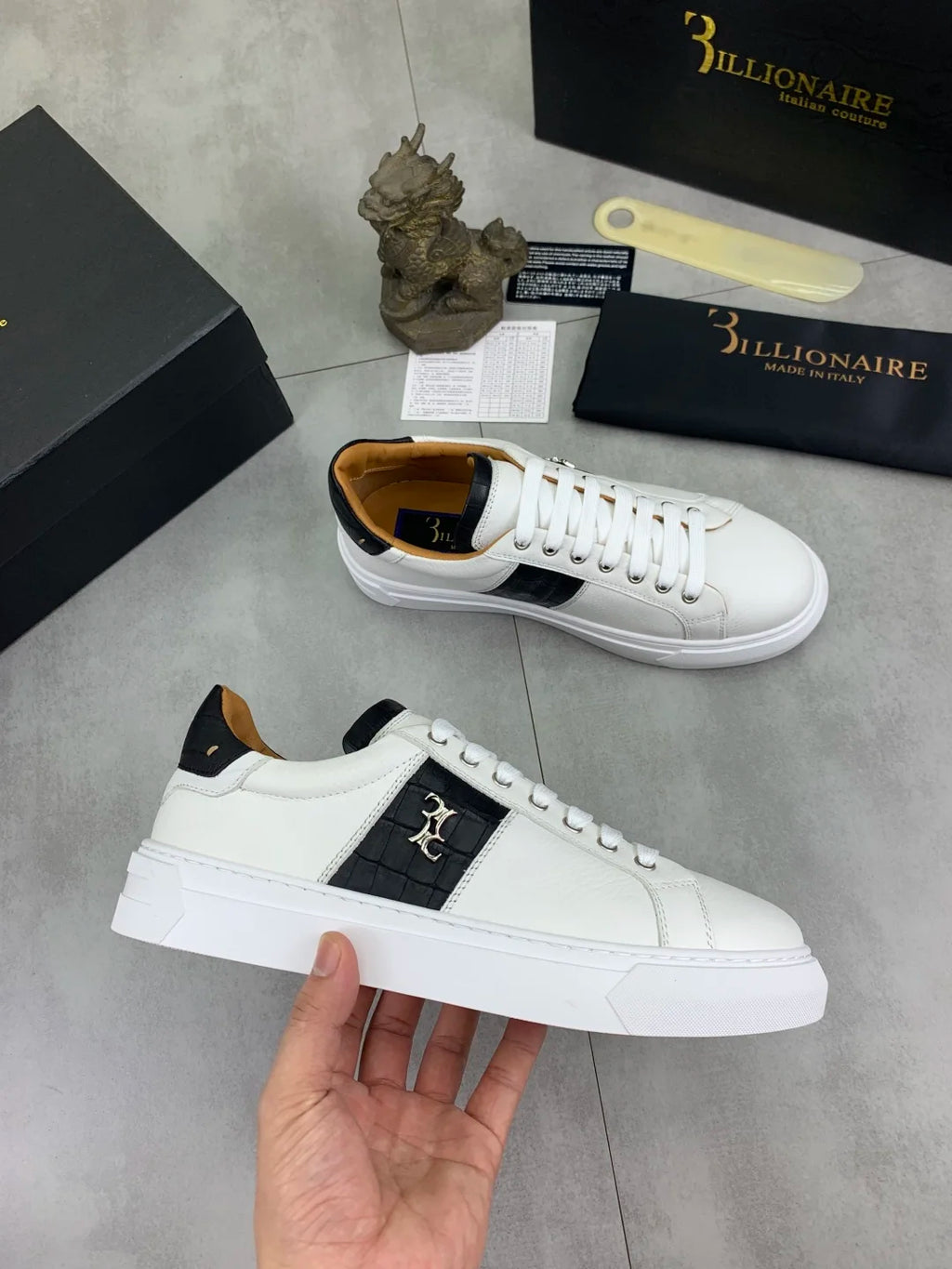 Sneakers Homme Cuir Véritable Brodées Casual Gentleman EU 38-44 – CLEVI Paris