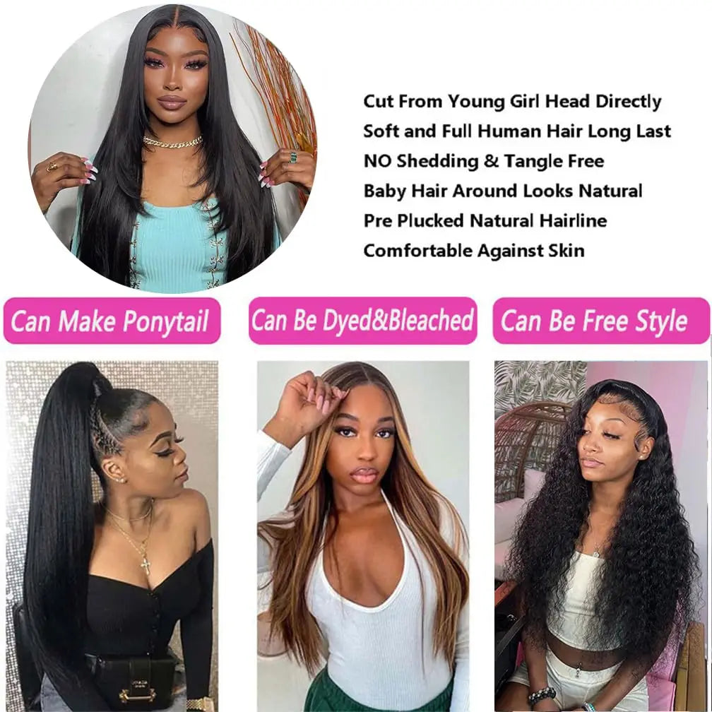 3 Bundles Cheveux Humains Lisses Brésiliens avec Closure HD 4x4 – CLEVI Paris