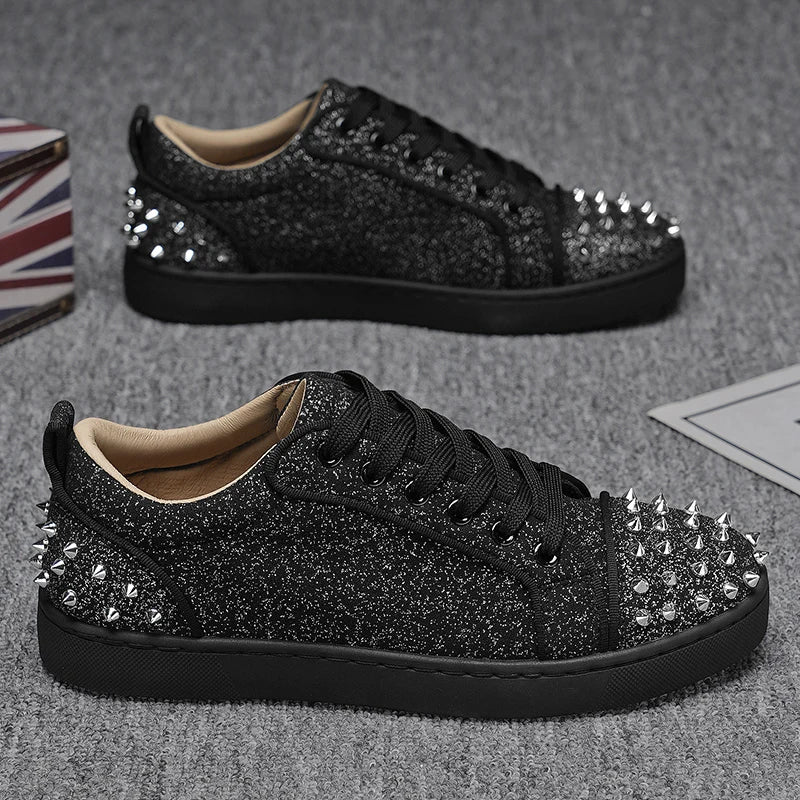 Sneakers Plates Punk Rivets Microfibre Unisexe – CLEVI Paris