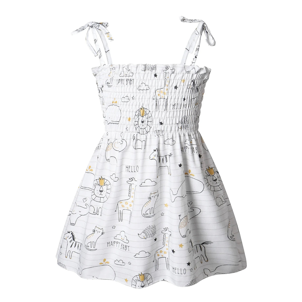 Robe d’été fille à fleurs sans manches – CLEVI Paris