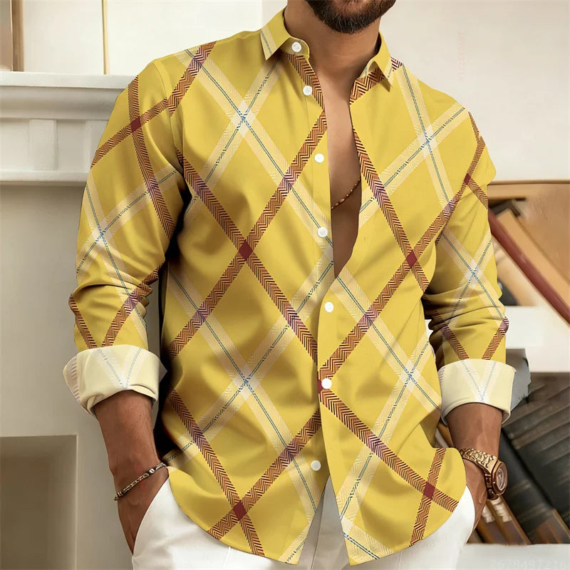 Chemise Homme Rayée Géométrique – CLEVI Paris