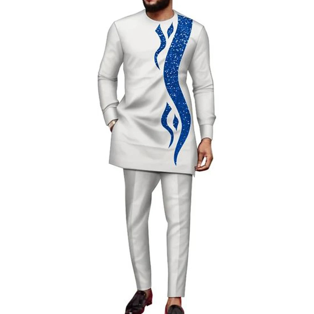 Ensemble Deux Pièces Kaftan Homme Brodé – CLEVI Paris