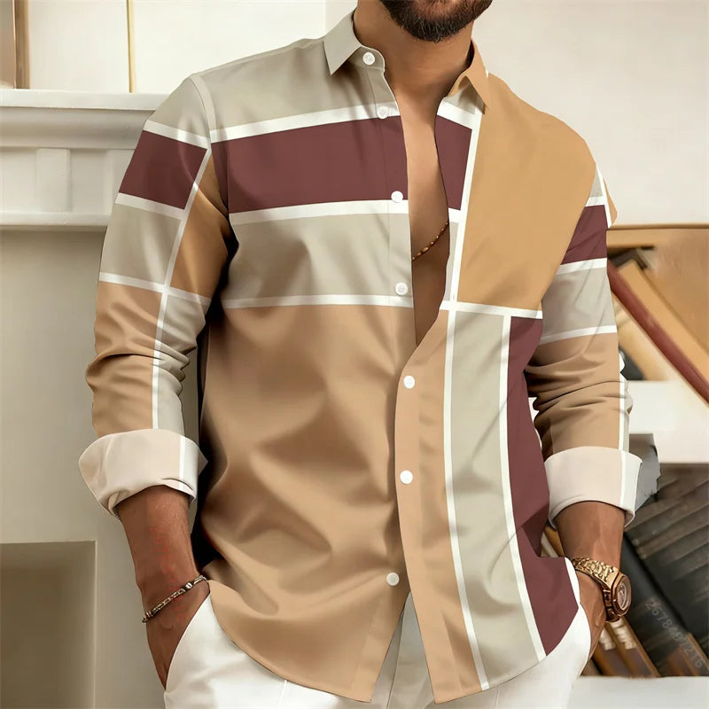 Chemise Homme Patchwork Géométrique – CLEVI Paris