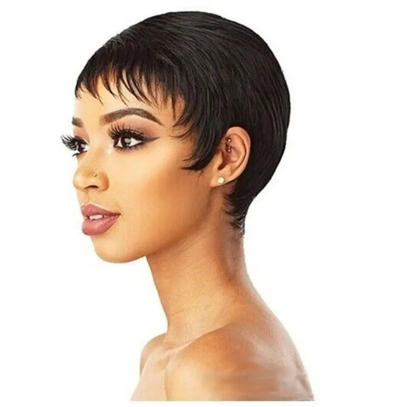 Perruque Courte Wavy Boy Cut Cheveux Humains Brésiliens Machine Made 3 Teintes 6 Pouces – CLEVI Paris