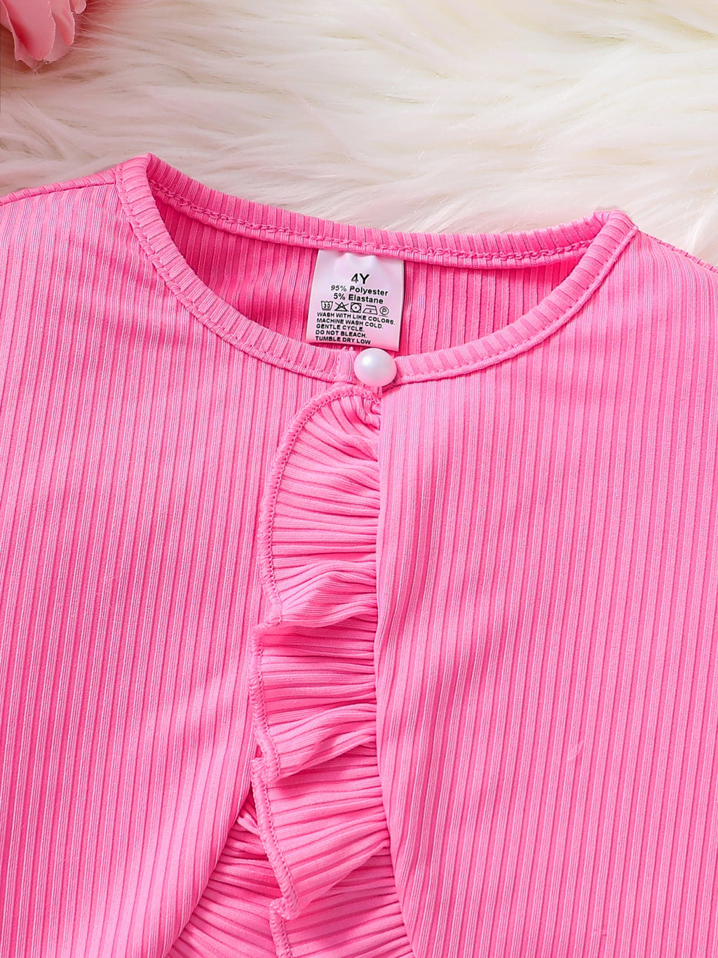 Ensemble fille rose haut et jupe fleurie – CLEVI Paris