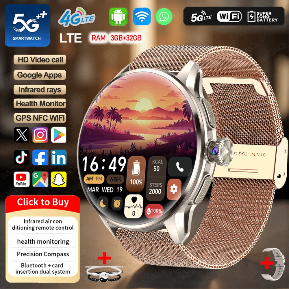 Montre connectée 4G AMOLED GPS 32 Go – CLEVI Paris