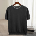 Pull Homme 100% Laine MVLYFLRT – Manches Courtes Col Rond Color Block Tricot – 6 Coloris, S à XXL – CLEVI Paris