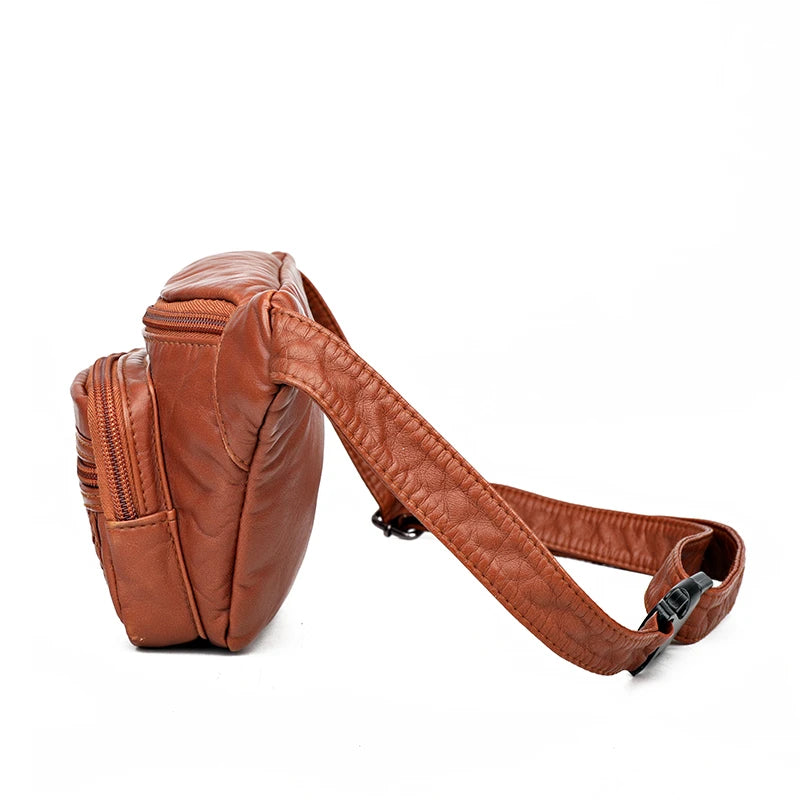 Sac Banane PU Rivets Femme Retro Poitrine Bandoulière 2025 – CLEVI Paris