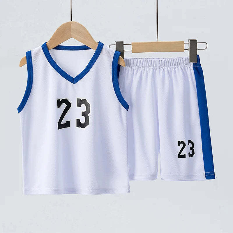 Ensemble basket enfant numéro 23 haut et short – CLEVI Paris