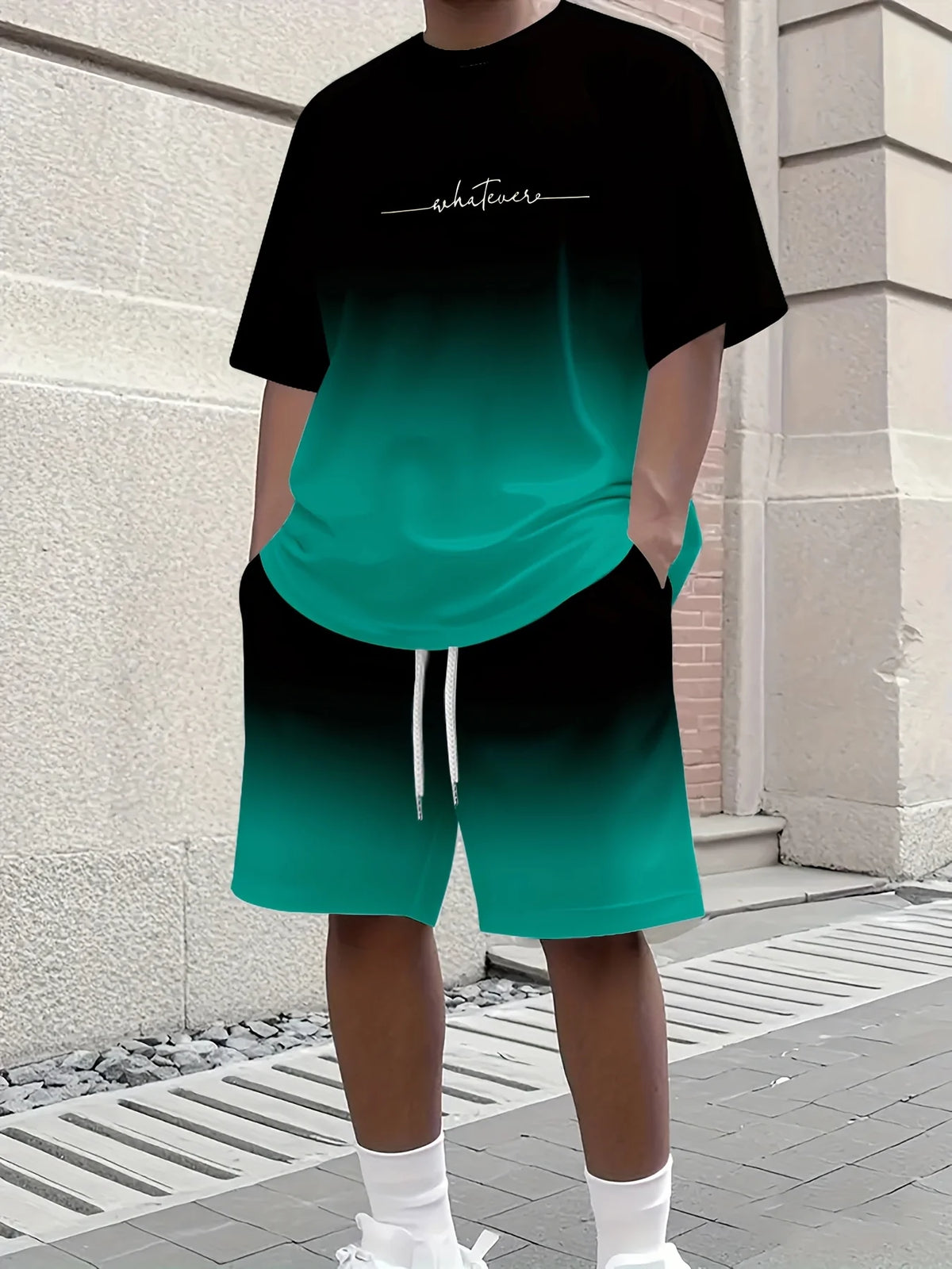 Ensemble 2 Pièces Homme T-Shirt Col Rond + Short Cordon Poches Sport Casual Été – CLEVI Paris