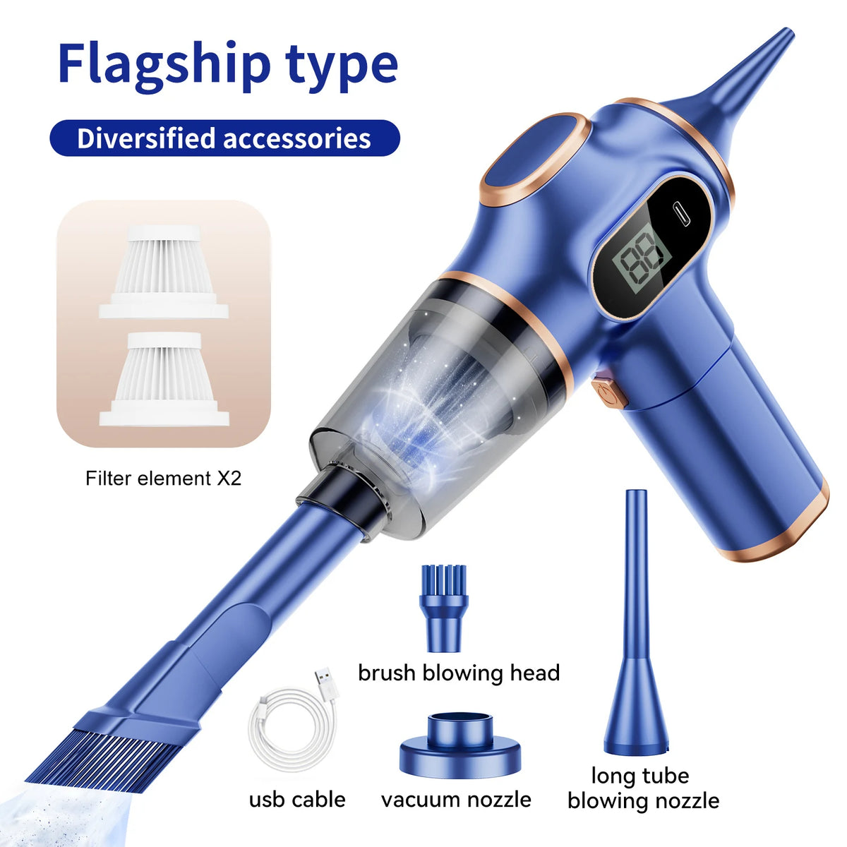 Aspirateur à main sans fil en ABS – CLEVI Paris