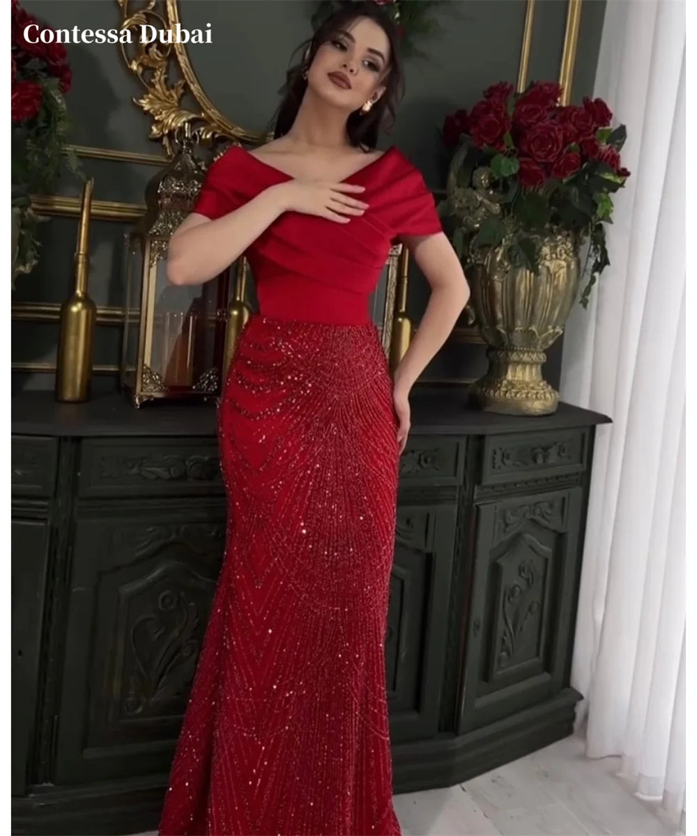 Robe de soirée sirène épaules dénudées – CLEVI Paris