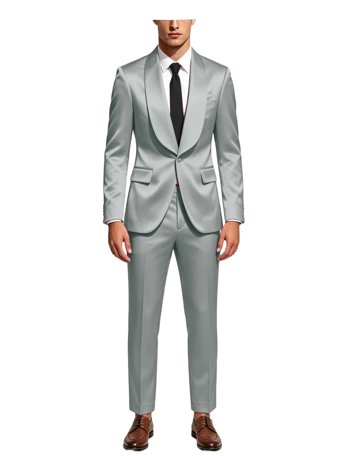 Smoking homme 2 pièces en satin – CLEVI Paris