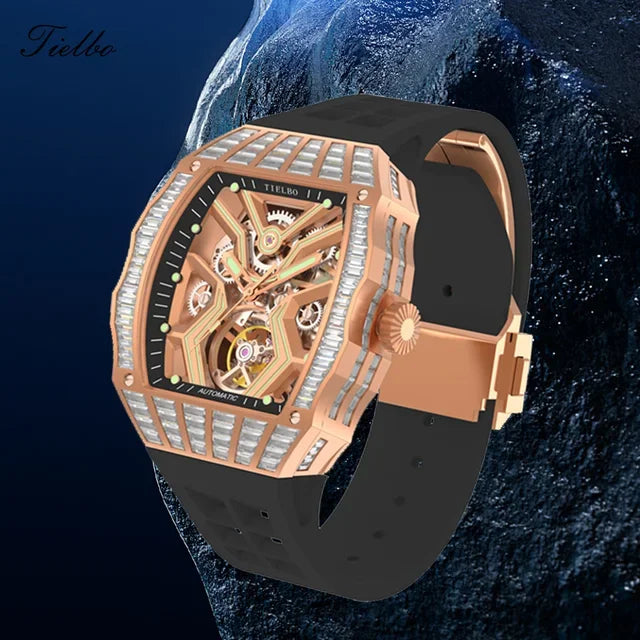 Montre Automatique Squelette Saphir Cristaux Homme – CLEVI Paris