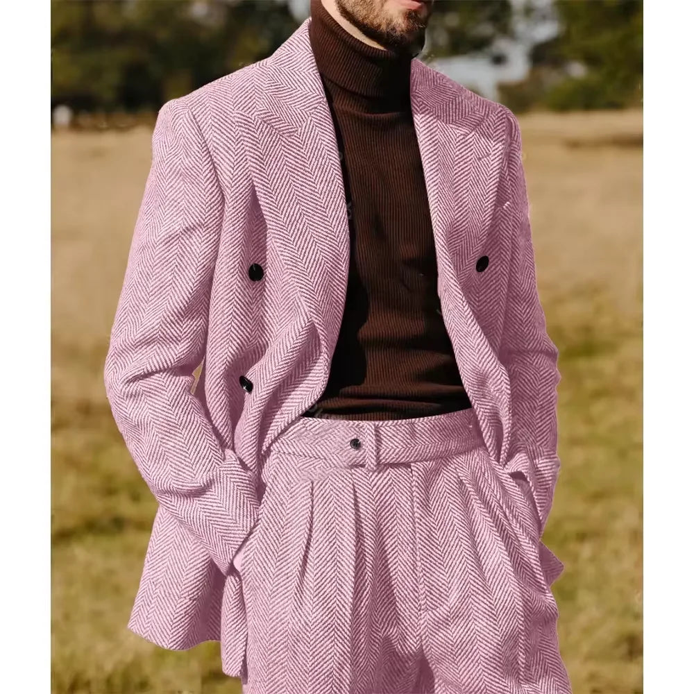 Costume homme à chevrons 2 pièces – CLEVI Paris