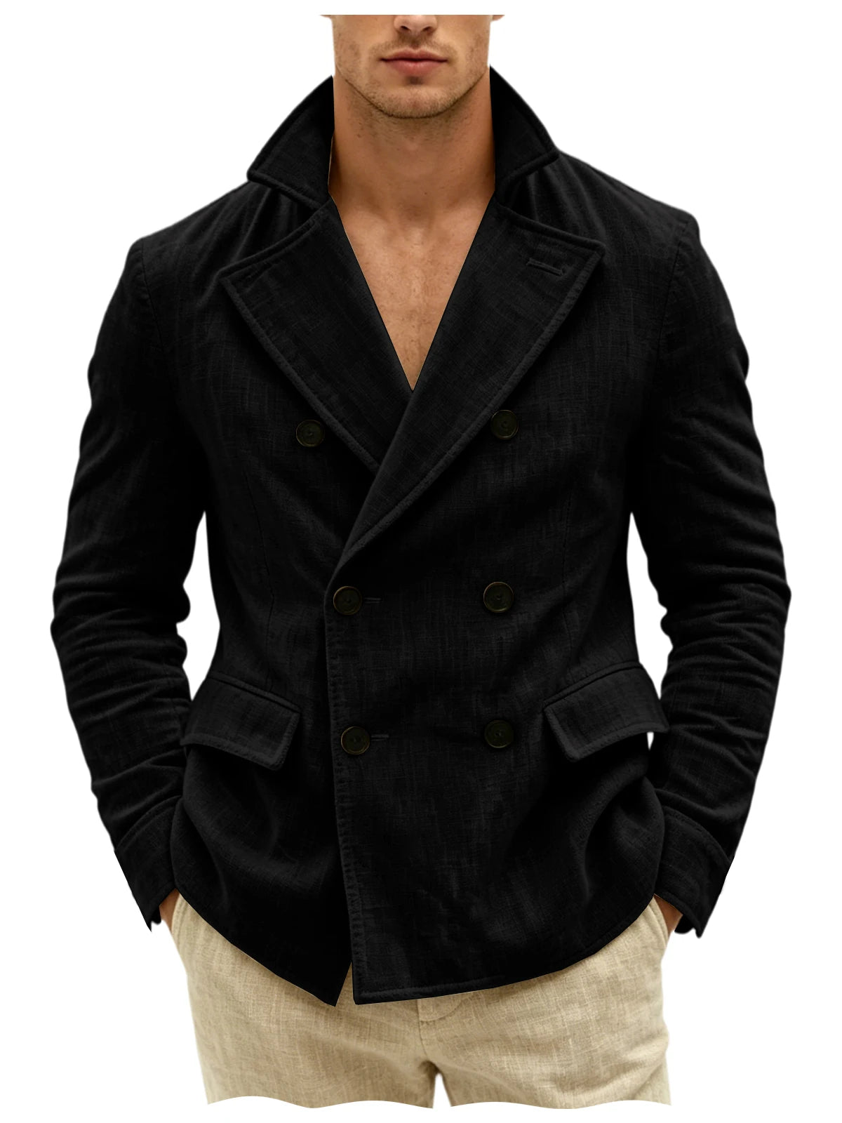 Blazer Croisé Lin Homme – CLEVI Paris