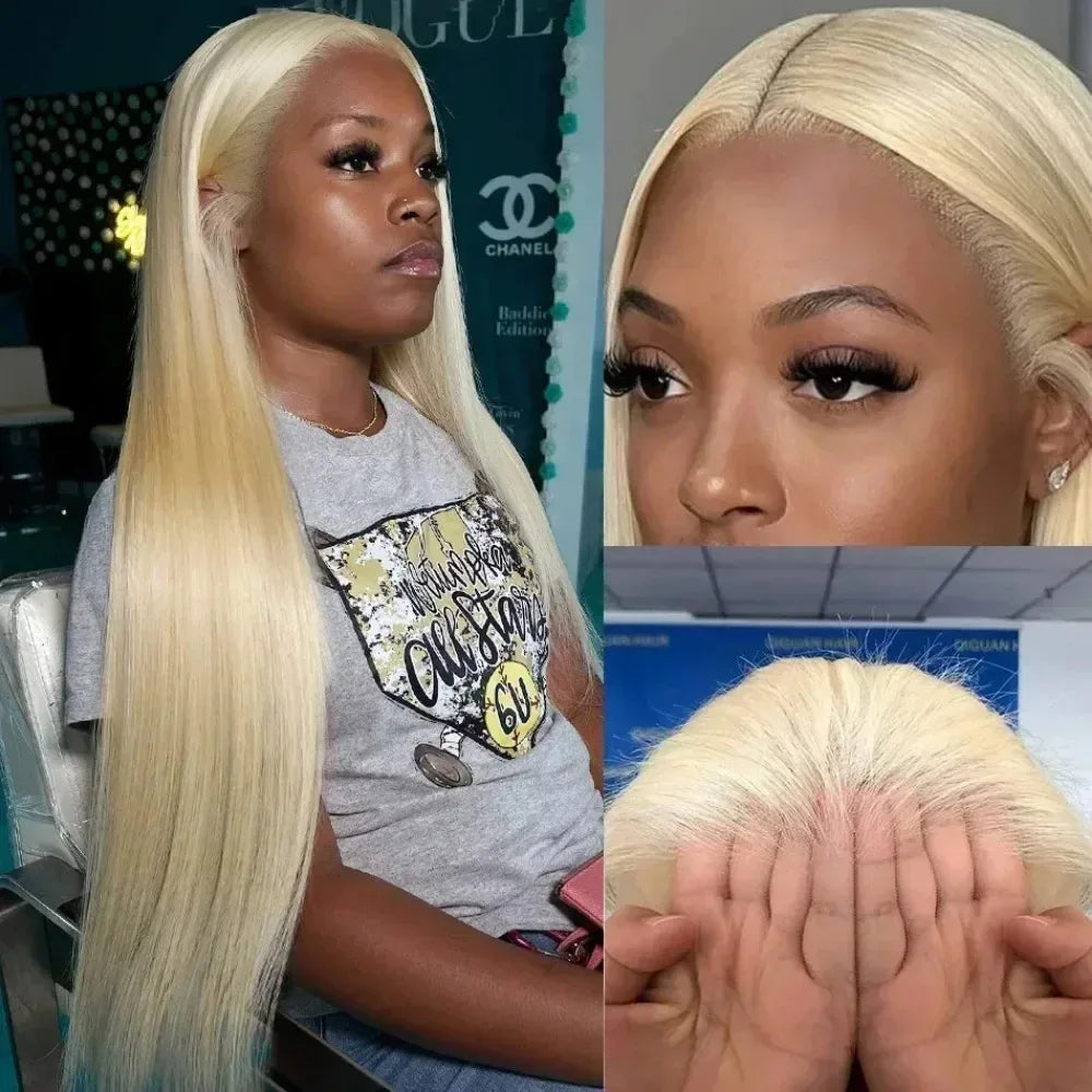 Perruque Straight 613 Blond Miel HD Lace 13x4 13x6 Glueless 100% Cheveux Humains 18-46 Pouces – CLEVI Paris