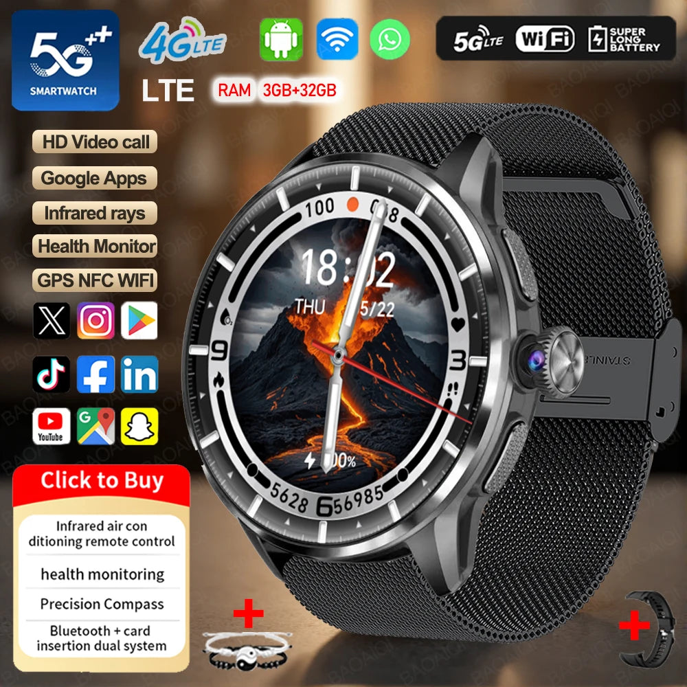Montre connectée 4G AMOLED GPS 32 Go – CLEVI Paris
