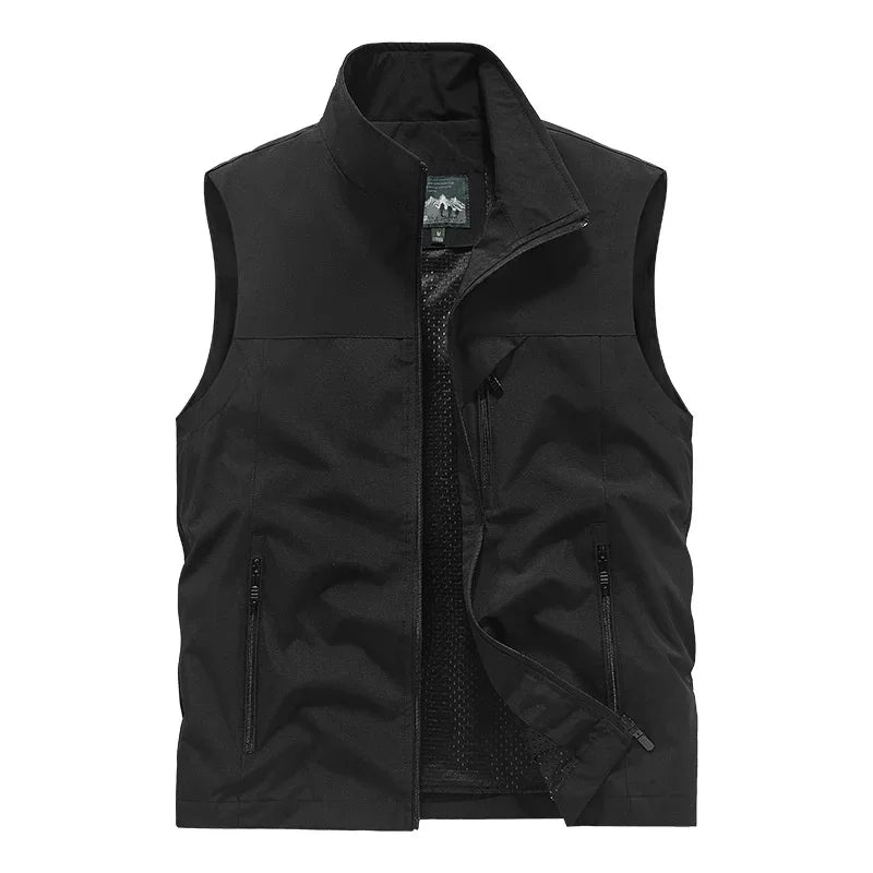 Gilet Sans Manches Homme Col Mandarin Zippé – CLEVI Paris
