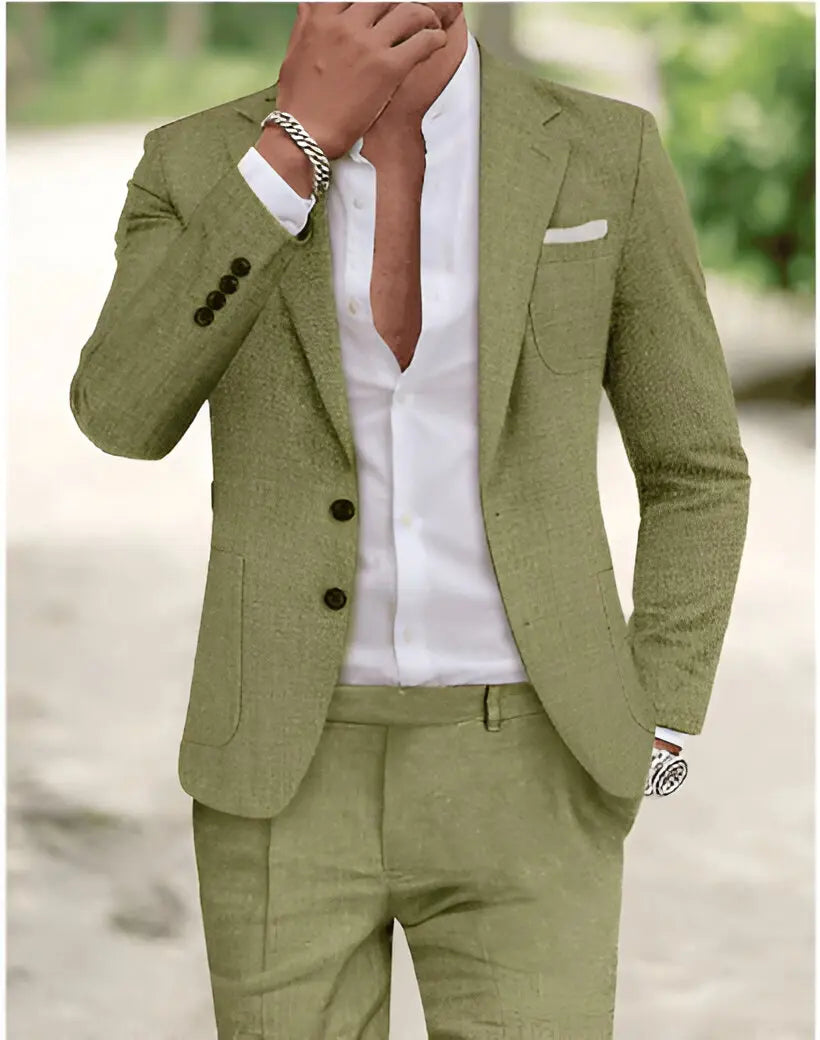 Costume Homme Lin Été 2 Pièces – CLEVI Paris