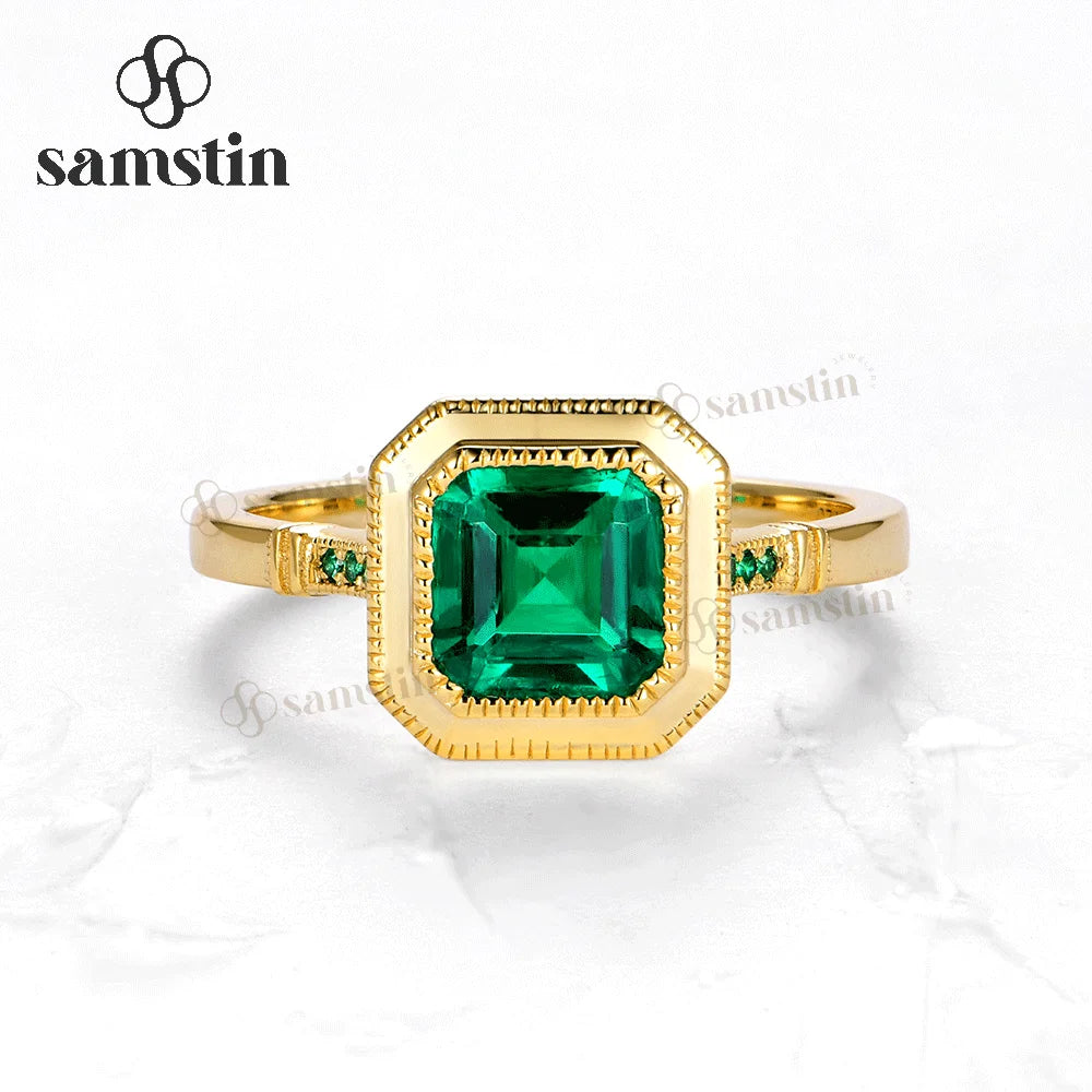 Bague émeraude de laboratoire Asscher – CLEVI Paris