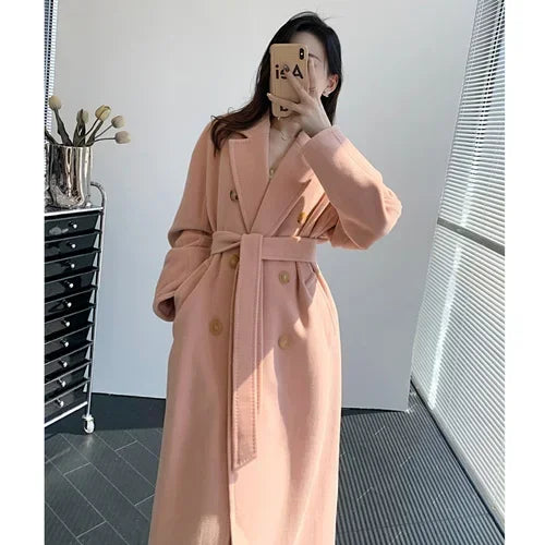 Manteau femme laine et cachemire croisé – CLEVI Paris