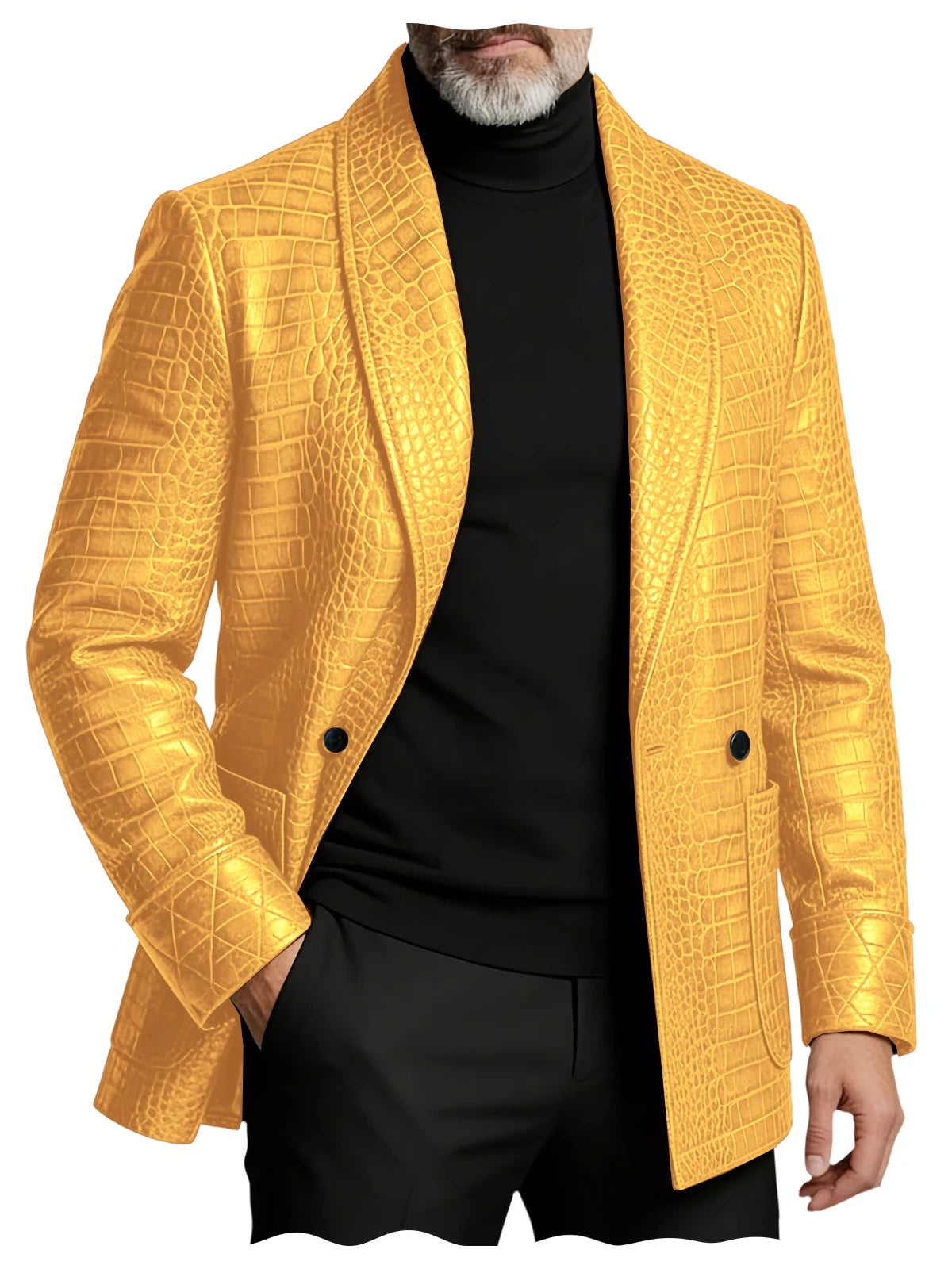 Blazer Homme Effet Croco Double Boutonnage – CLEVI Paris