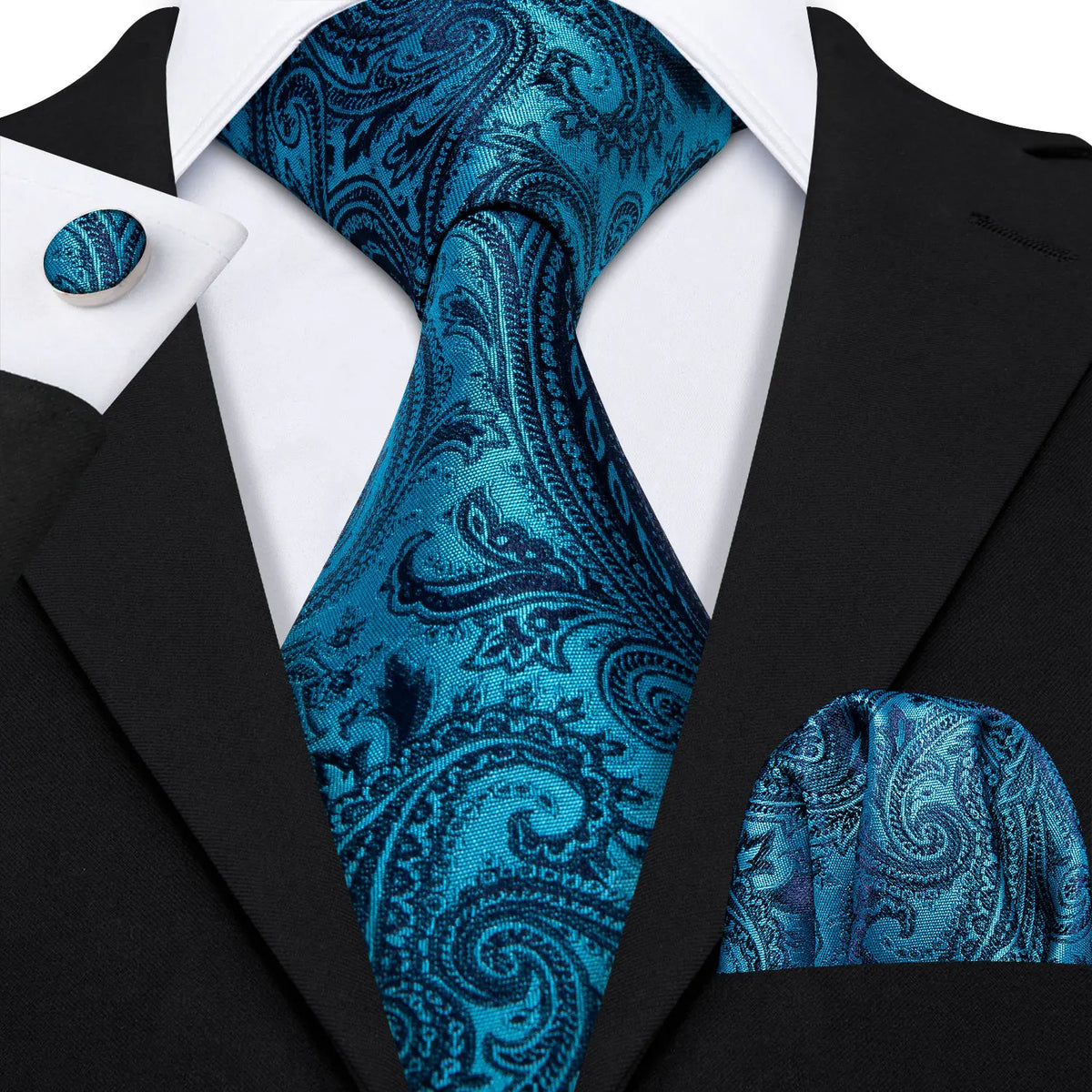 Coffret cravate homme floral, pochette et boutons – CLEVI Paris