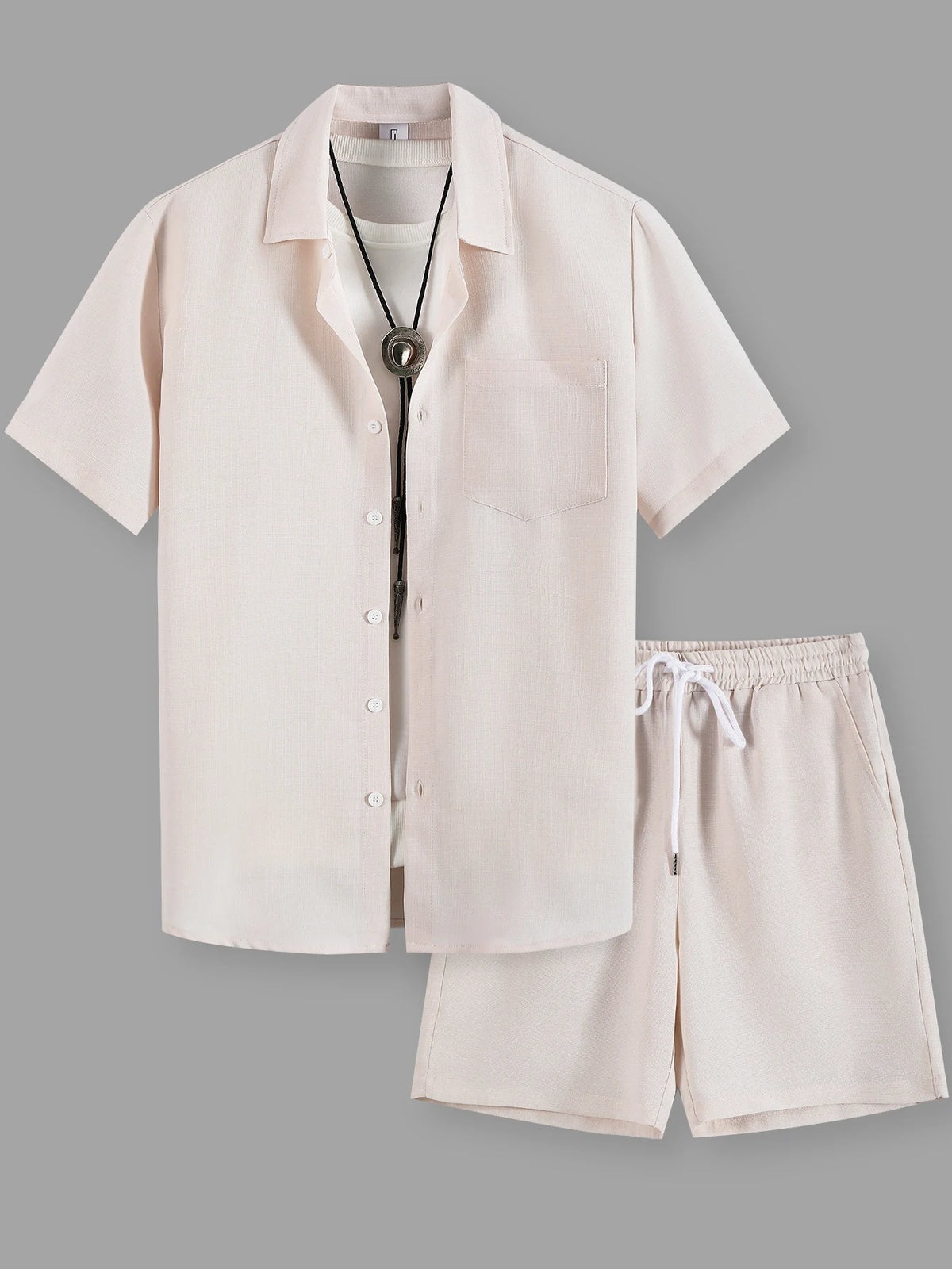 Ensemble Deux Pièces Homme Chemise + Short Lin Casual – CLEVI Paris