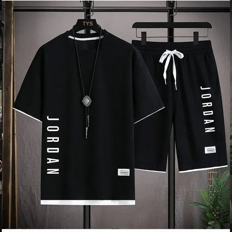 Ensemble homme imprimé avec short à cordon – CLEVI Paris