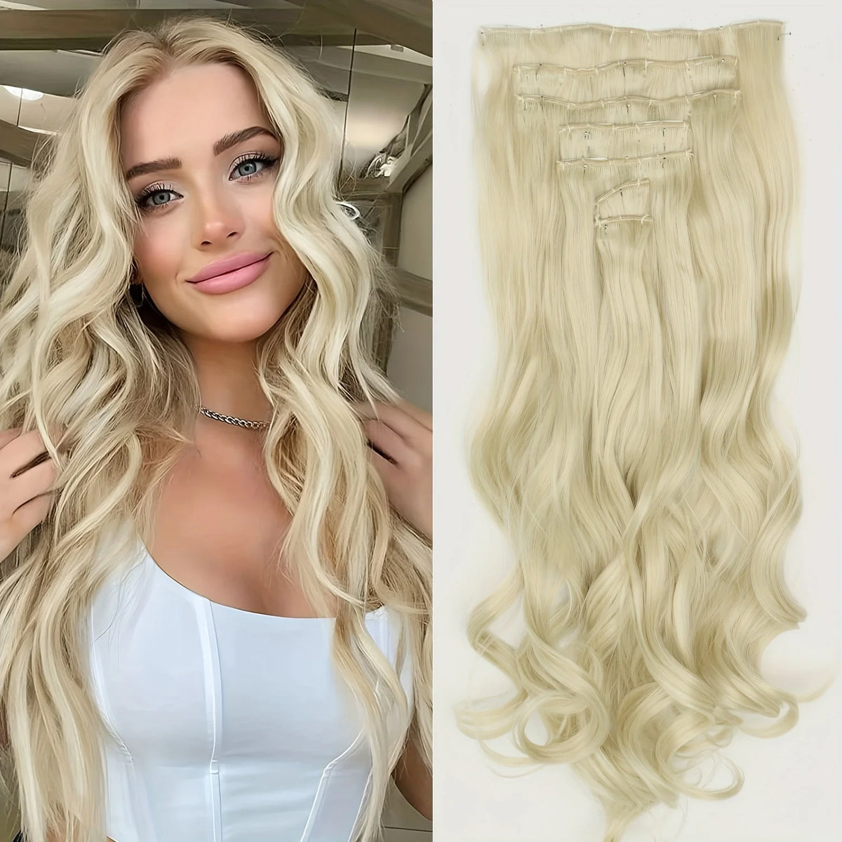 Extensions Cheveux Clips 7 Pcs Synthétique 50 Couleurs – CLEVI Paris