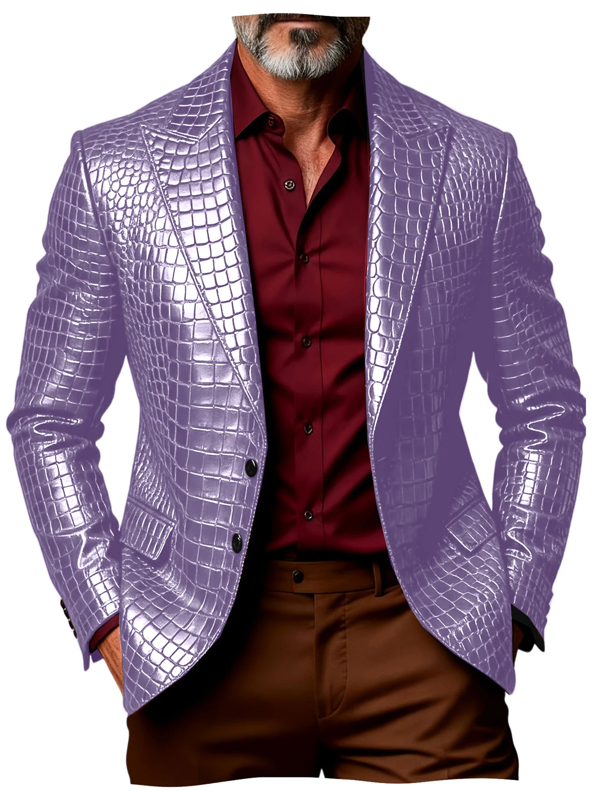 Blazer homme effet croco simple boutonnage – CLEVI Paris