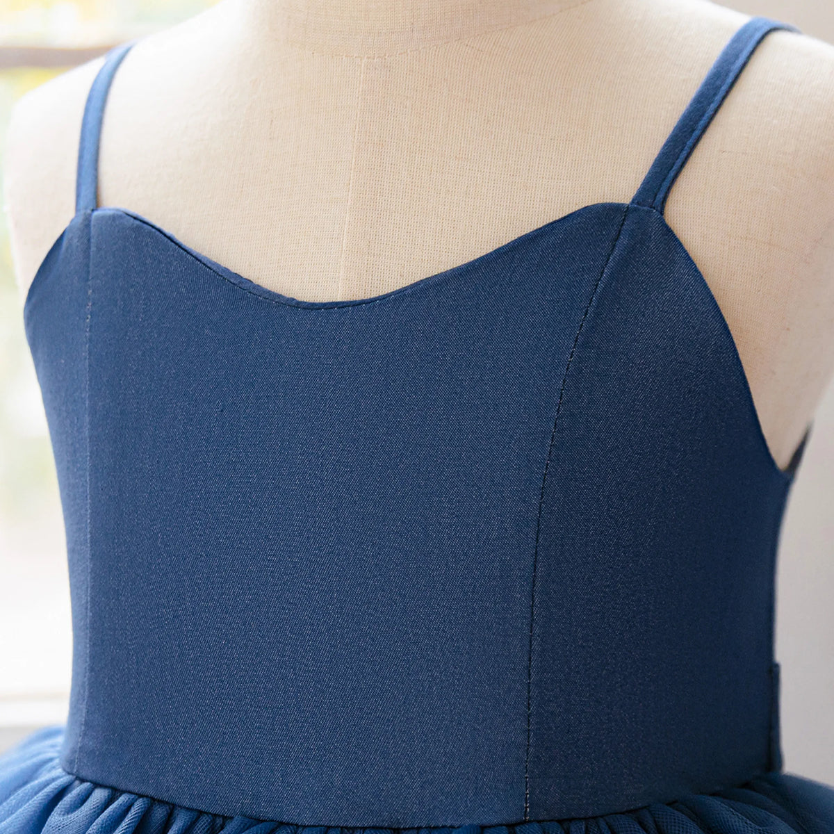 Robe fille bleue en tulle AT6121 – CLEVI Paris