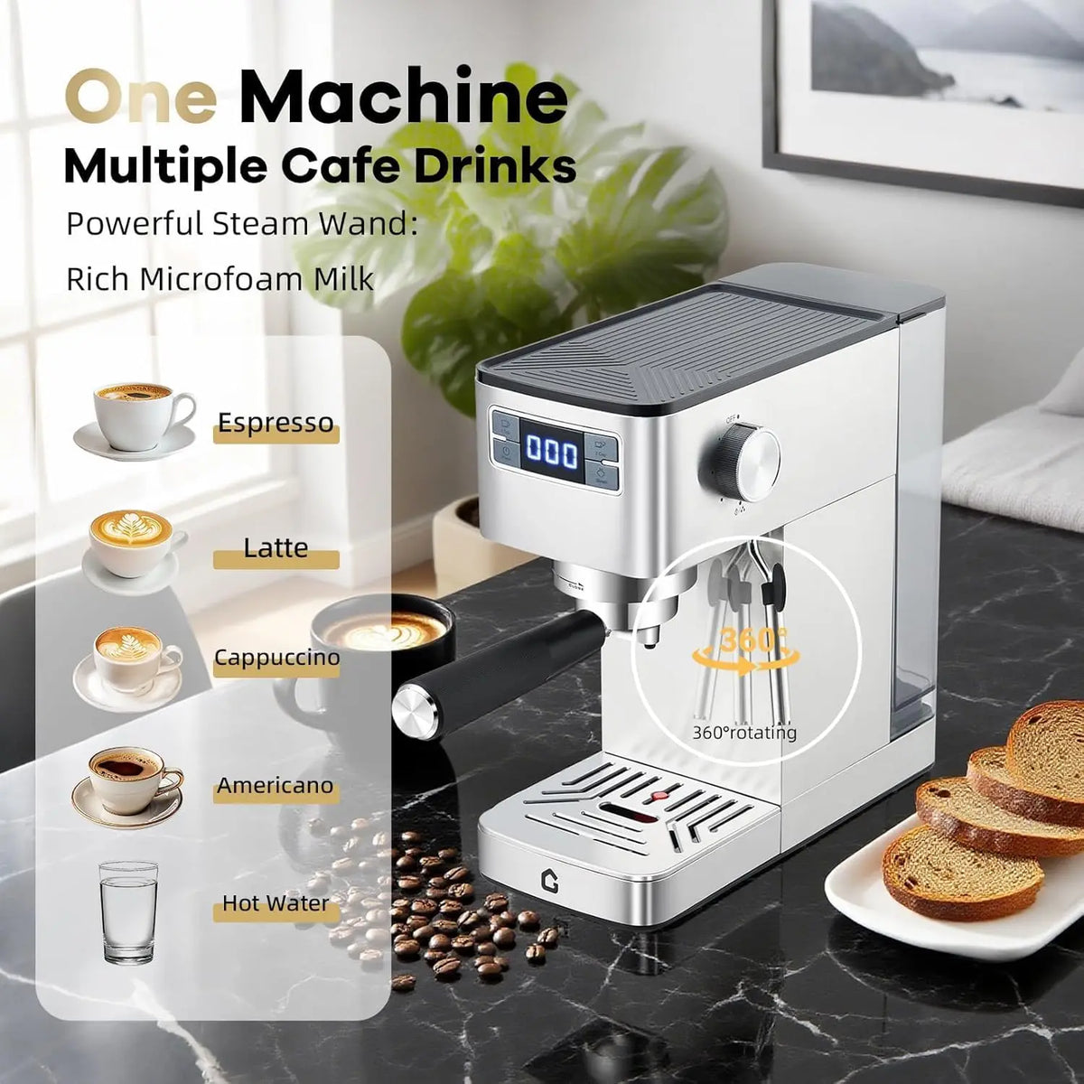 Machine à expresso 20 bars avec buse vapeur – CLEVI Paris