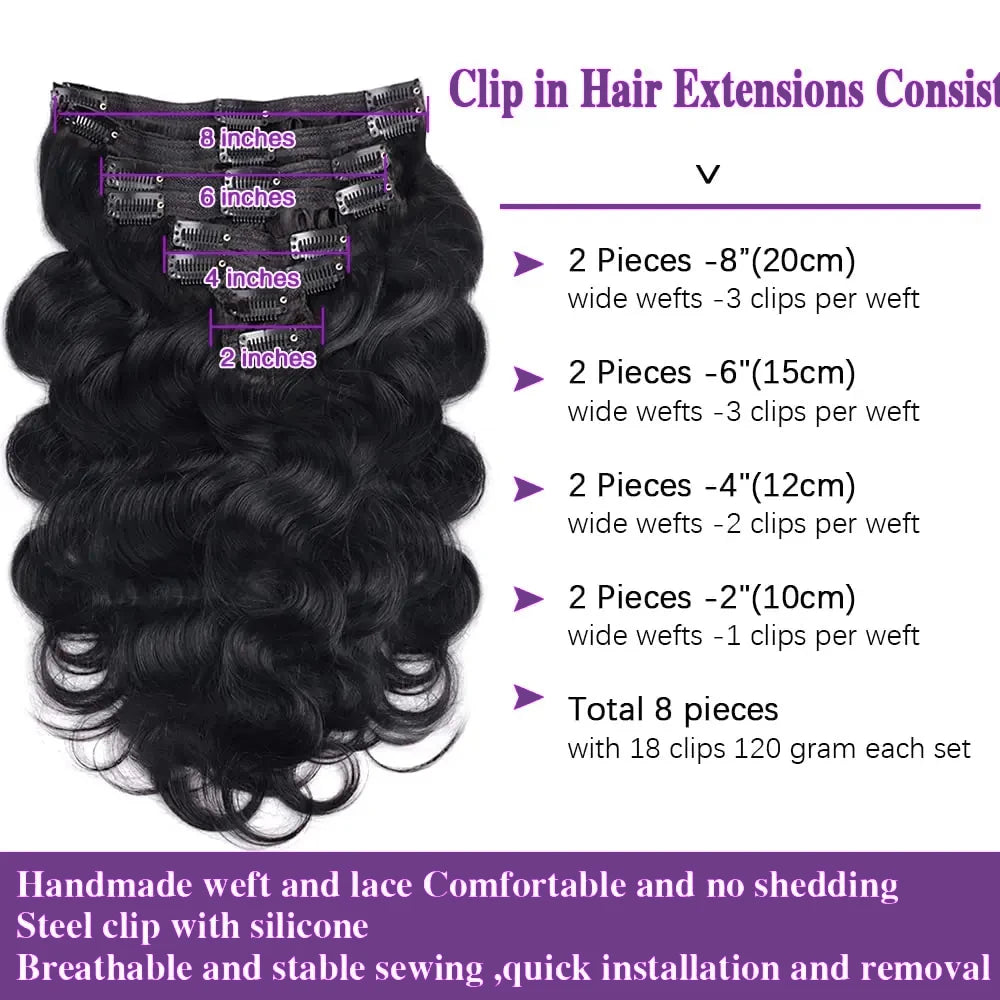 Extensions Clip-in Body Wave Cheveux Humains – CLEVI Paris