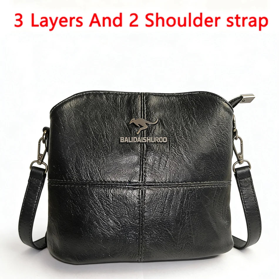 Sac Croisé Cuir Véritable Motif Alligator 3 Poches – CLEVI Paris