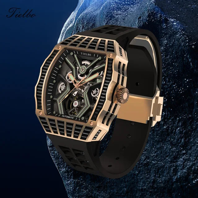 Montre Automatique Squelette Saphir Cristaux Homme – CLEVI Paris