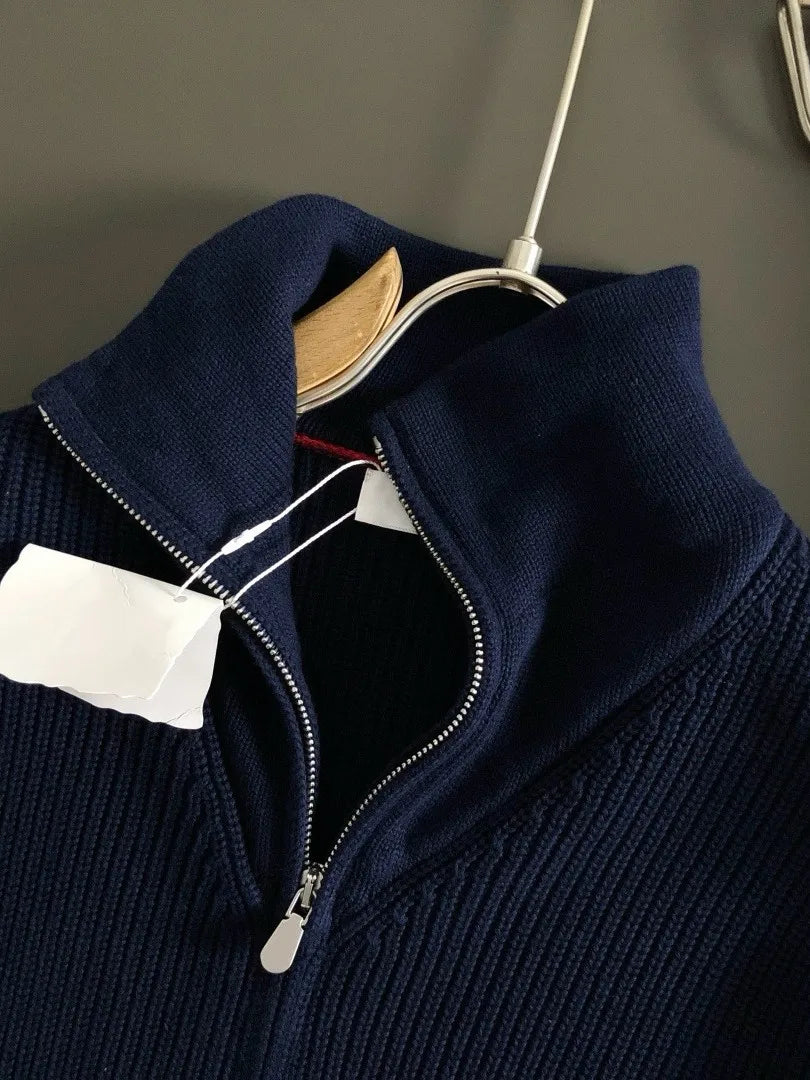 Cardigan homme zippé à col montant – CLEVI Paris