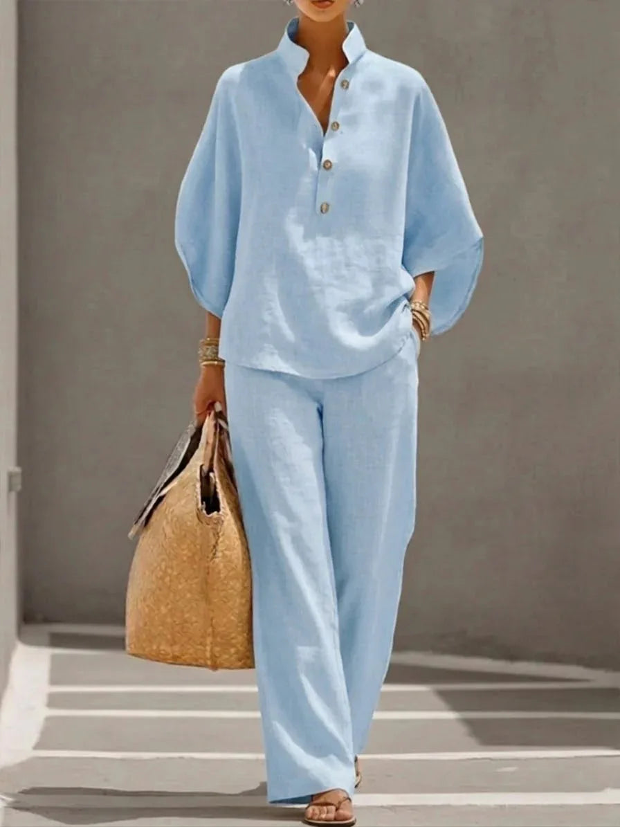 Ensemble femme haut col montant et pantalon – CLEVI Paris